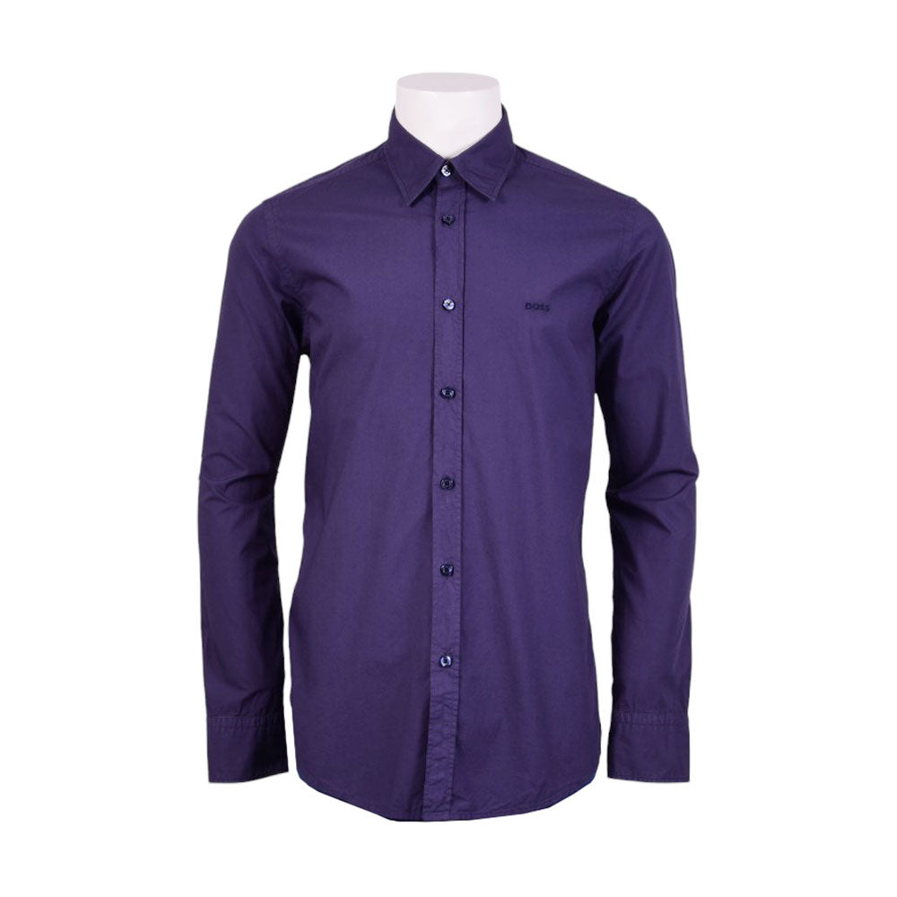 HB MEN L/S DRESS SHIRT 50518304-418 NVY L (IR)