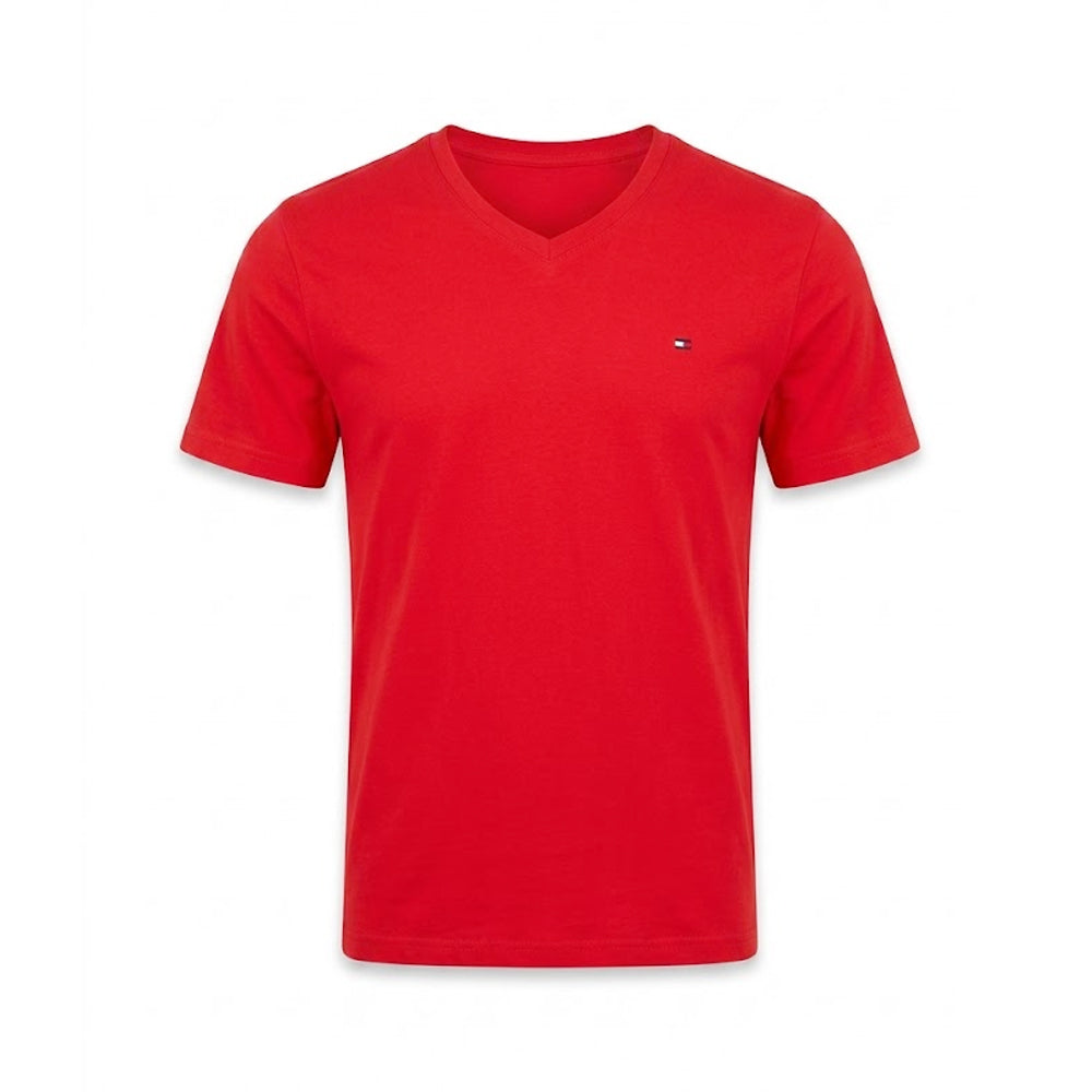 TH.MEN S/S V.NECK SHIRT 09T3140-608 RED S (IRS)