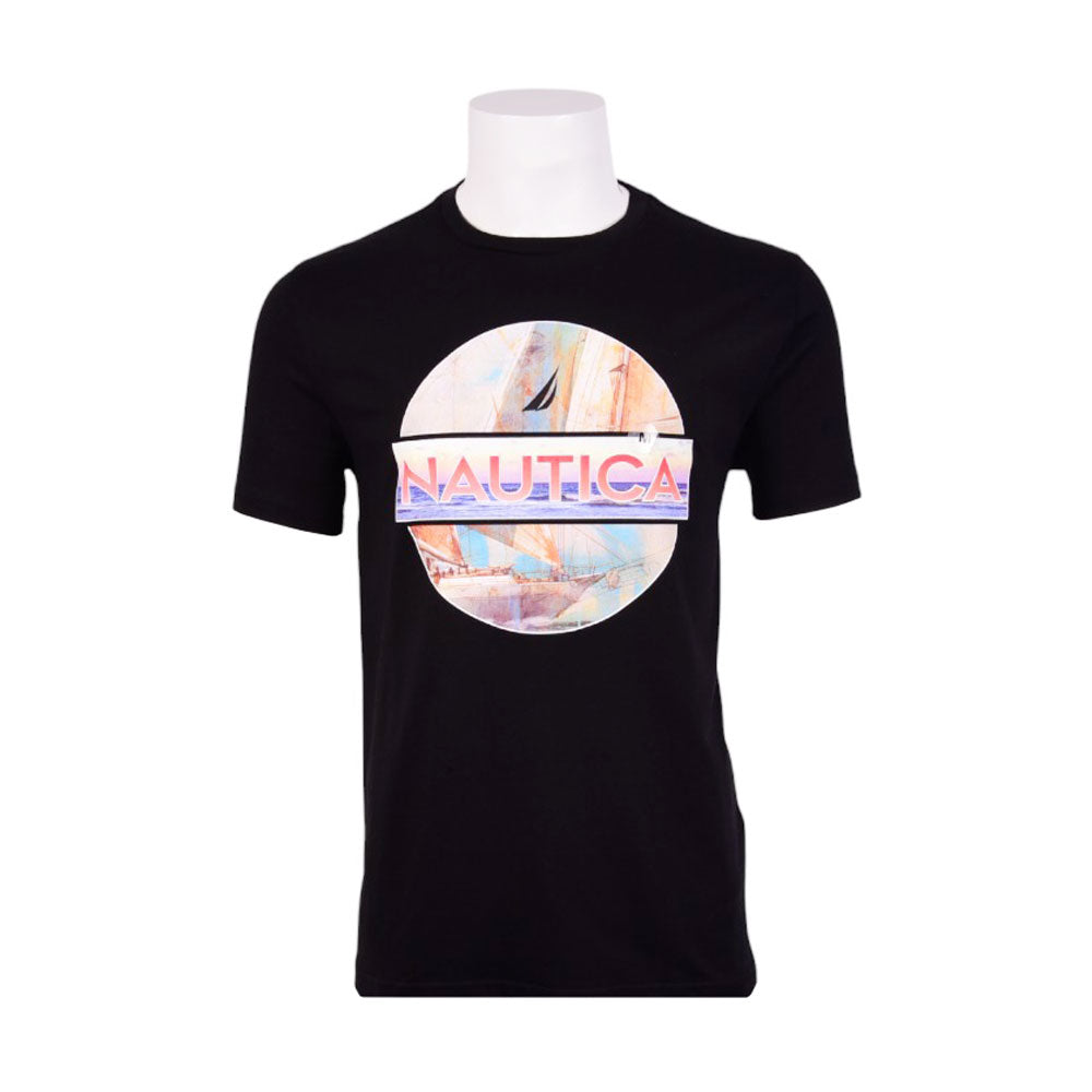 NAUTICA MEN S/S R.NECK SHIRT VR4823 BLK L (IRS)