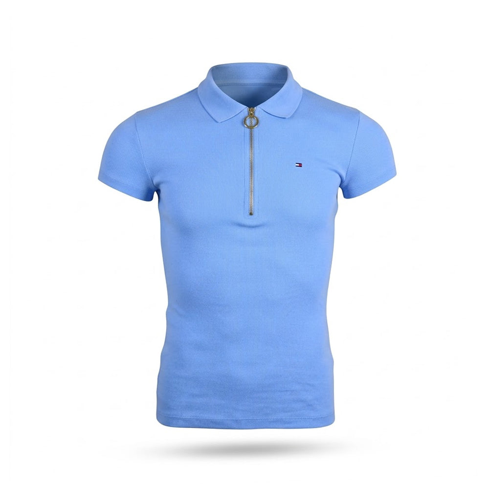 TH WOMEN S/S POLO SHIRT 76J1536-404 BLU S (IRS)