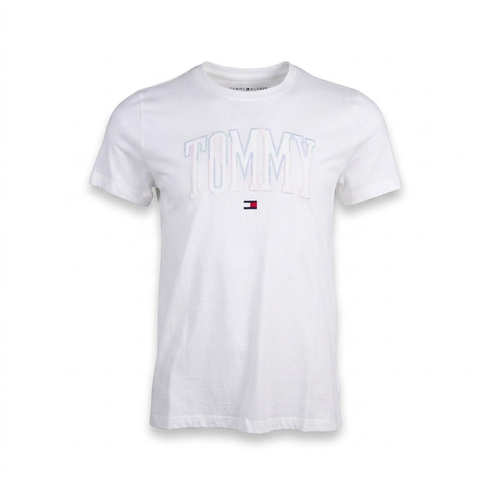 TH WOMEN S/S R.NECK SHIRT XW04779-100 WHT M (IRS)