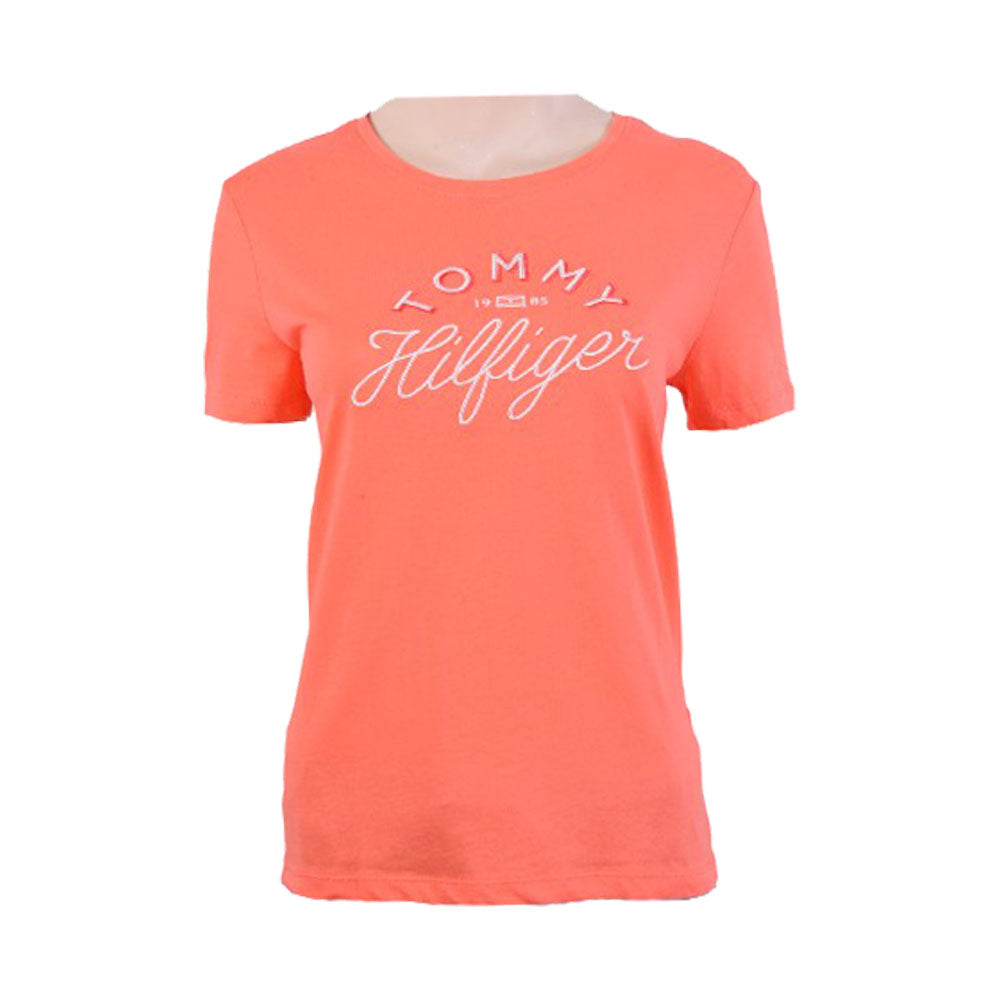 TH WOMEN S/S R.NECK SHIRT XW05045-650 ORNG L (IRS)