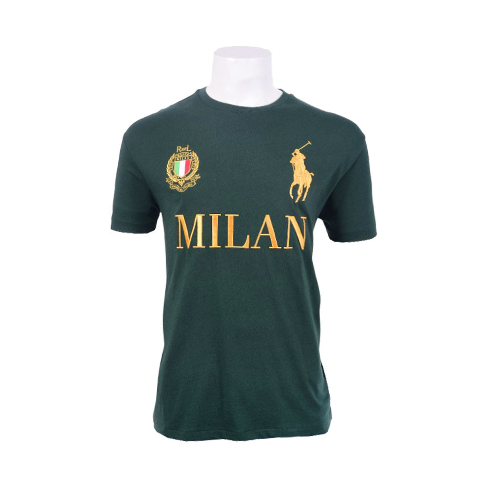 RL MEN S/S R.NECK SHIRT 450001 GRN M (IRS)