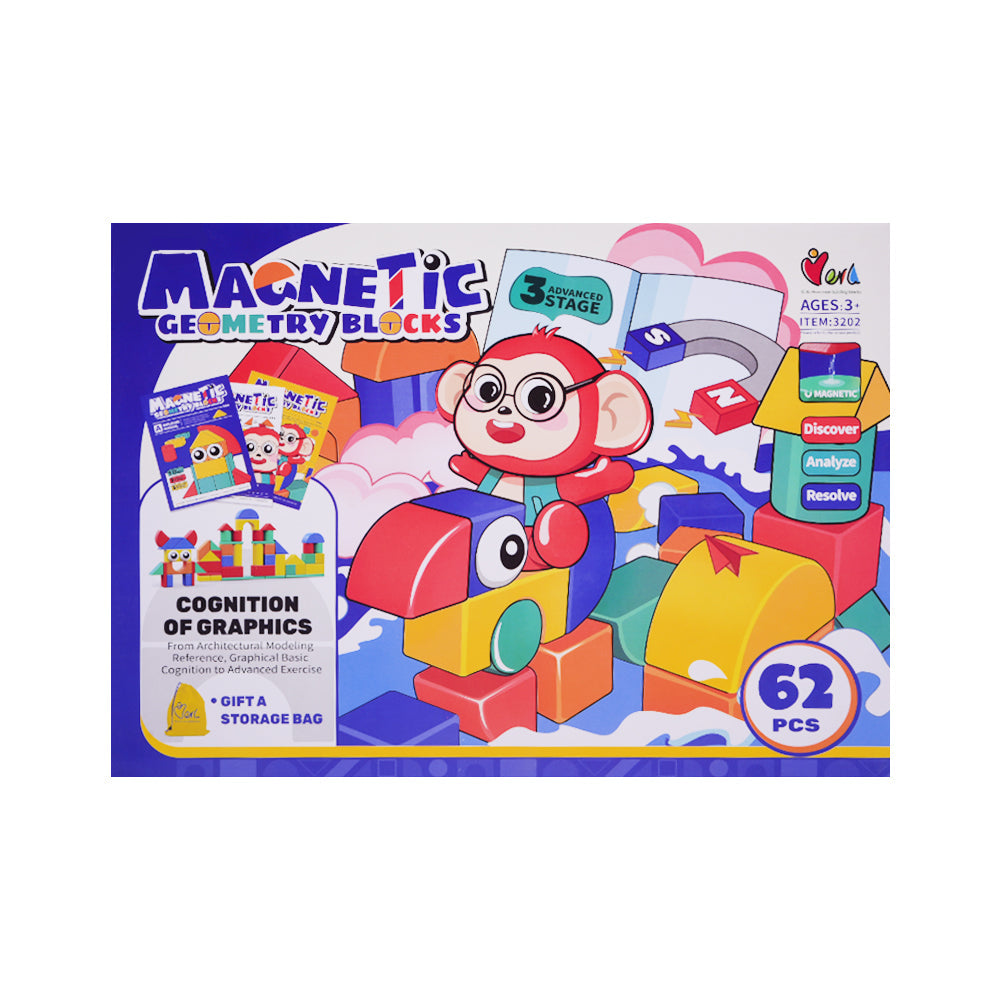 3202B MAGNETIC GEOMETRY BLOCKS 62PCS A.I