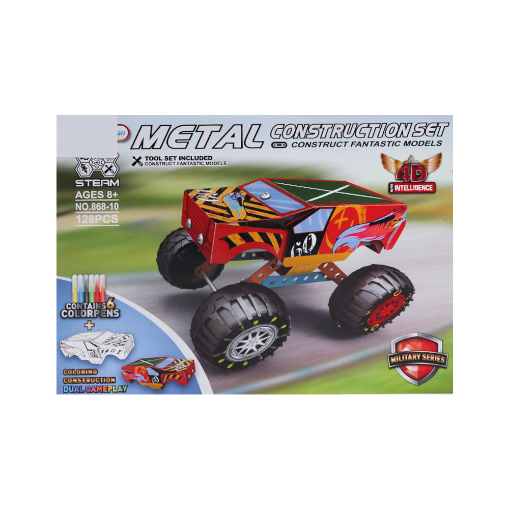 868-10 BIG WHEEL ASSEMBLING CAR RED 128PCS A.I