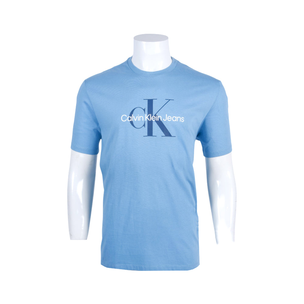 CK MEN S/S R.NECK SHIRT 609582 BLU L (IRS)