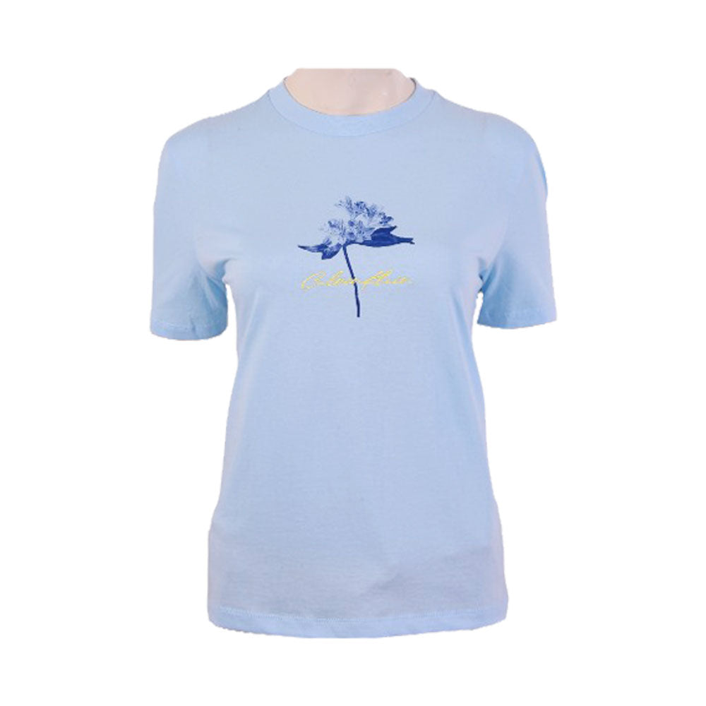 CK WOMEN S/S R.NECK SHIRT 609325 BLU L (IRS)