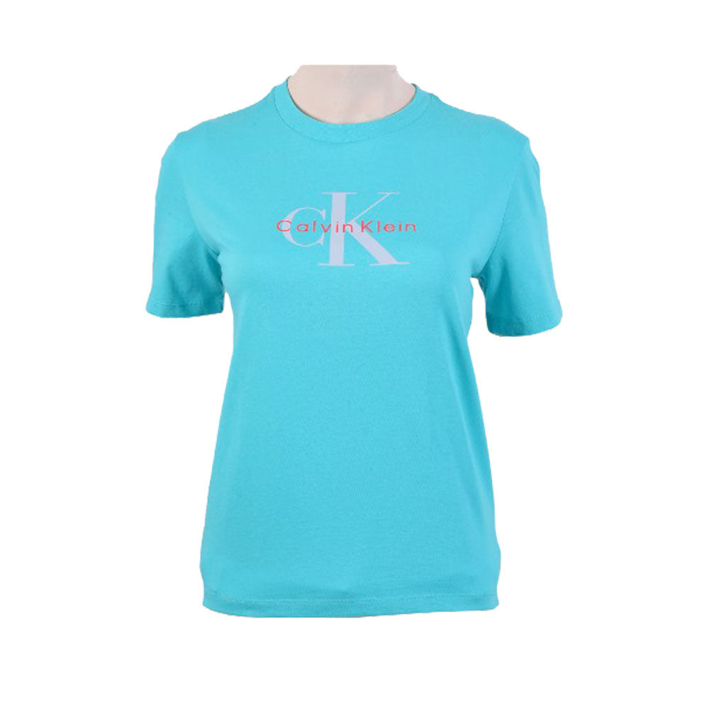 CK WOMEN S/S R.NECK SHIRT 612107 GRN L (IRS)