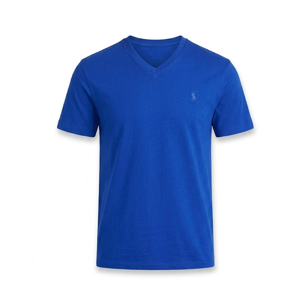 RL MEN S/S V.NECK SHIRT 687028 R.BLU M (IR)