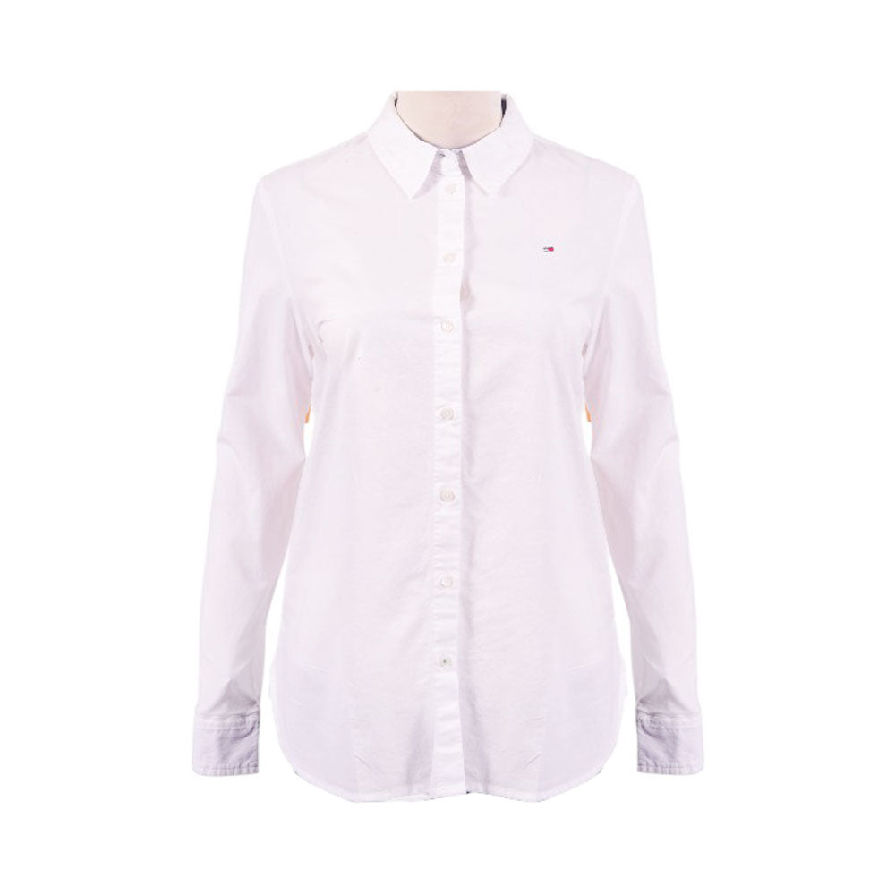 TH WOMEN L/S DRESS SHIRT 76J4826-100 WHT L (IR)