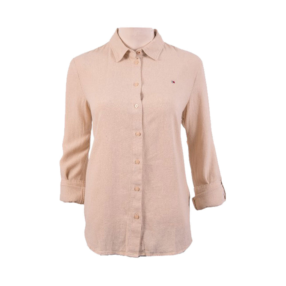 TH WOMEN L/S DRESS SHIRT XW04799-250 SKN S (IR)