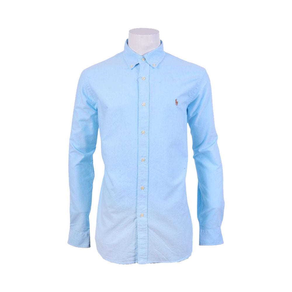 RL MEN L/S BUTTON DOWN SHIRT 535003 BLU L (IR)