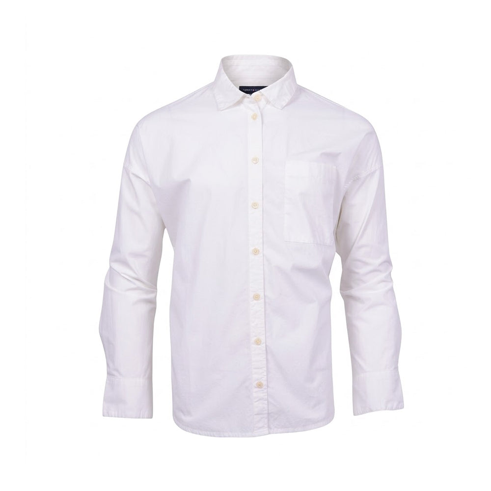 TH WOMEN L/S DRESS SHIRT XW06075-100 WHT M IR