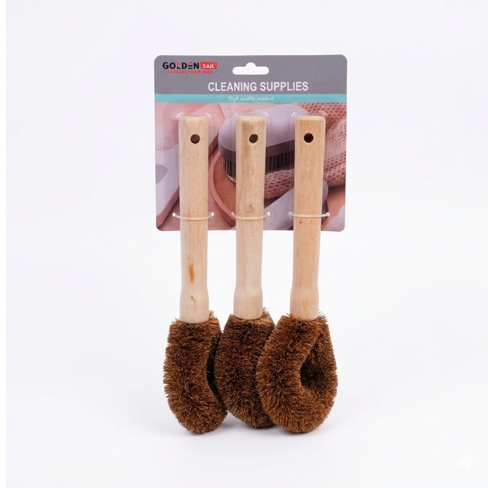 GOLDEN SAIL COCONUT PALM WASHING BRUSH 3PC SET IR 521-216