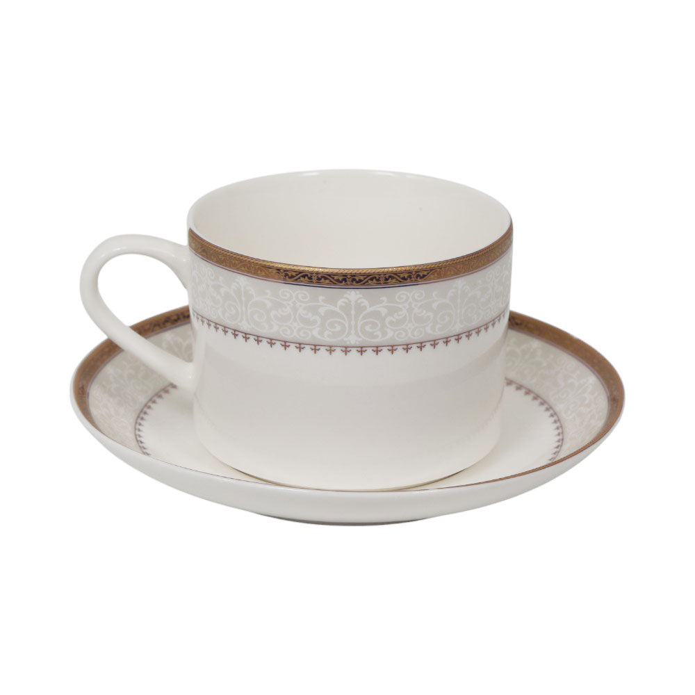 CUP & SAUCER BONE CHINA MORE & MORE ZS010 AW (Pack 6)