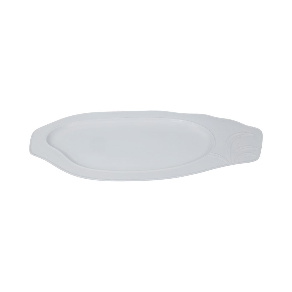 DISH WHITE PORCELAIN EMBOSSED ORCHID 20 INCH IR