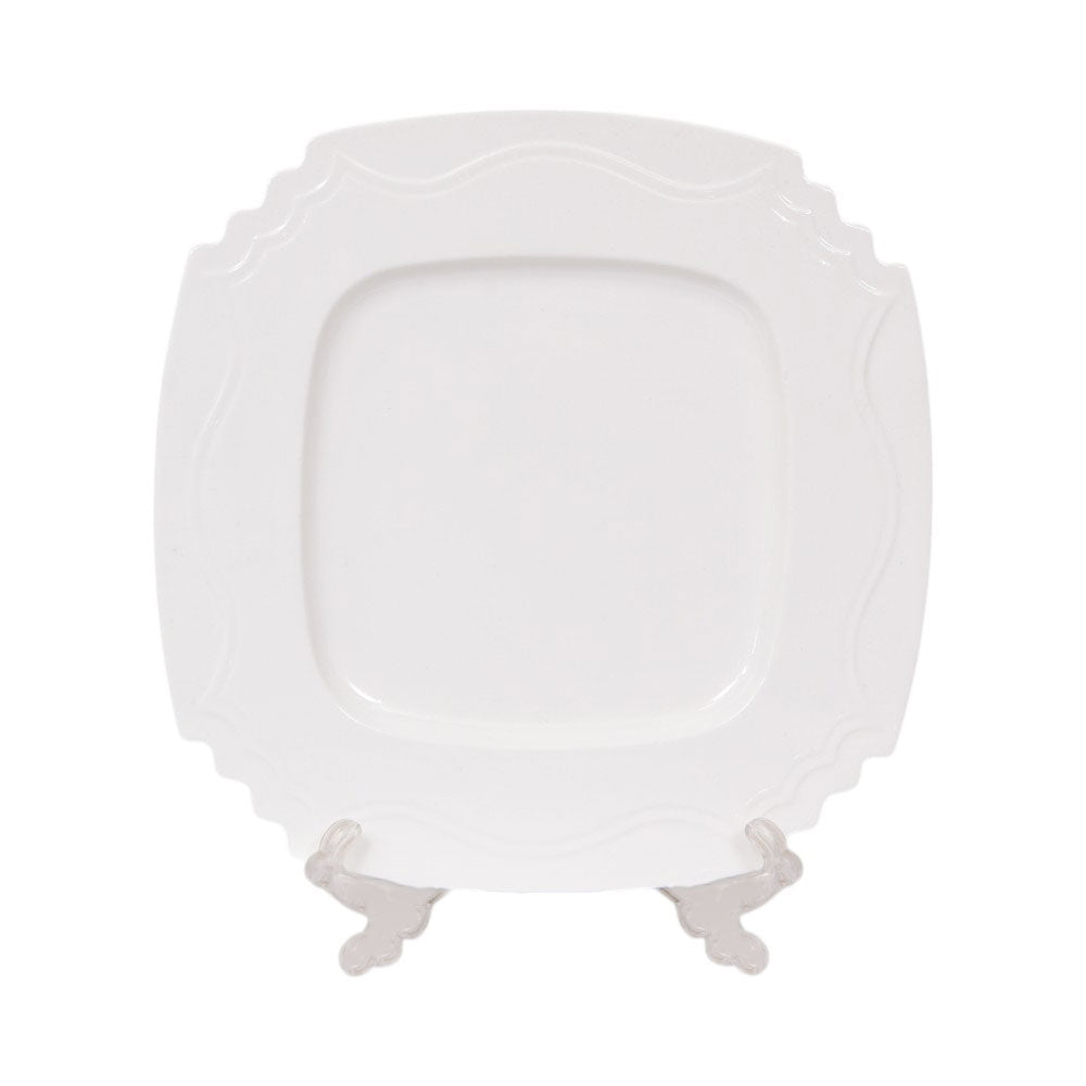 DISH WHITE PORCELAIN EMBOSSED 12 INCH IR