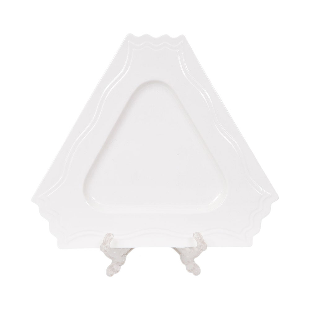 DISH WHITE PORCELAIN TRIANGLE 13.5 INCH IR