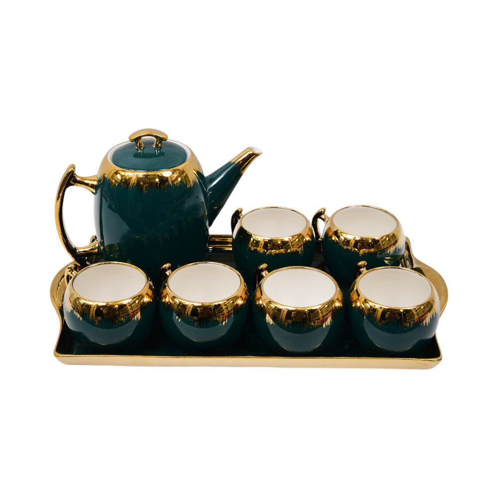 COFFEE SET 9PC CERAMIC BYD7-4 GREEN