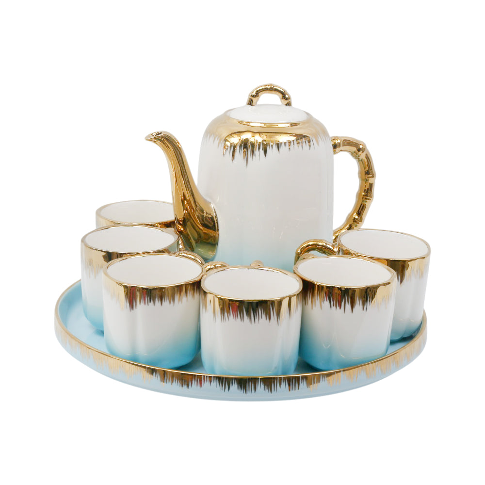 COFFEE SET 9PC CREAMIC C2020 SKY BLUE