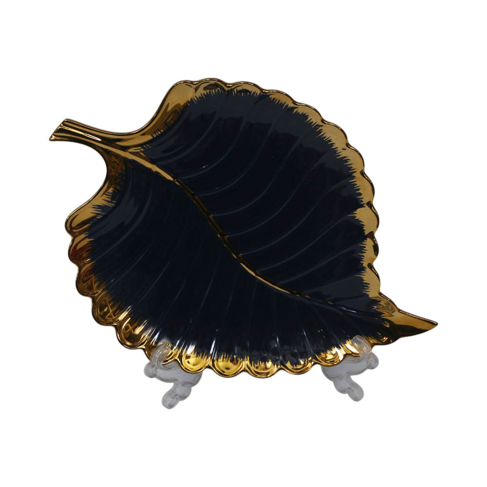 DISH PORCELAIN LEAF BLUE YLG0151B