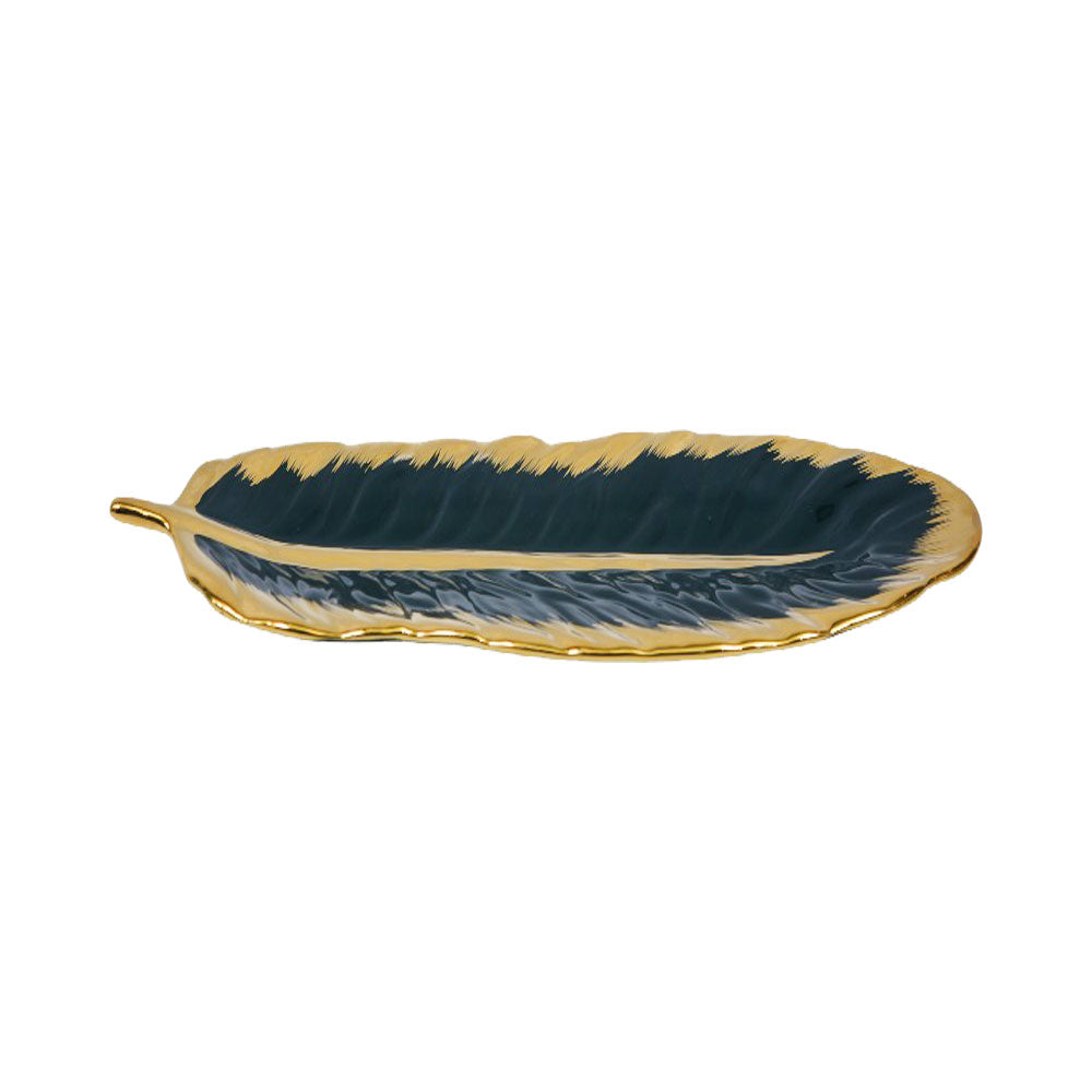 DISH PORCELAIN LEAF GREEN YLG0157G