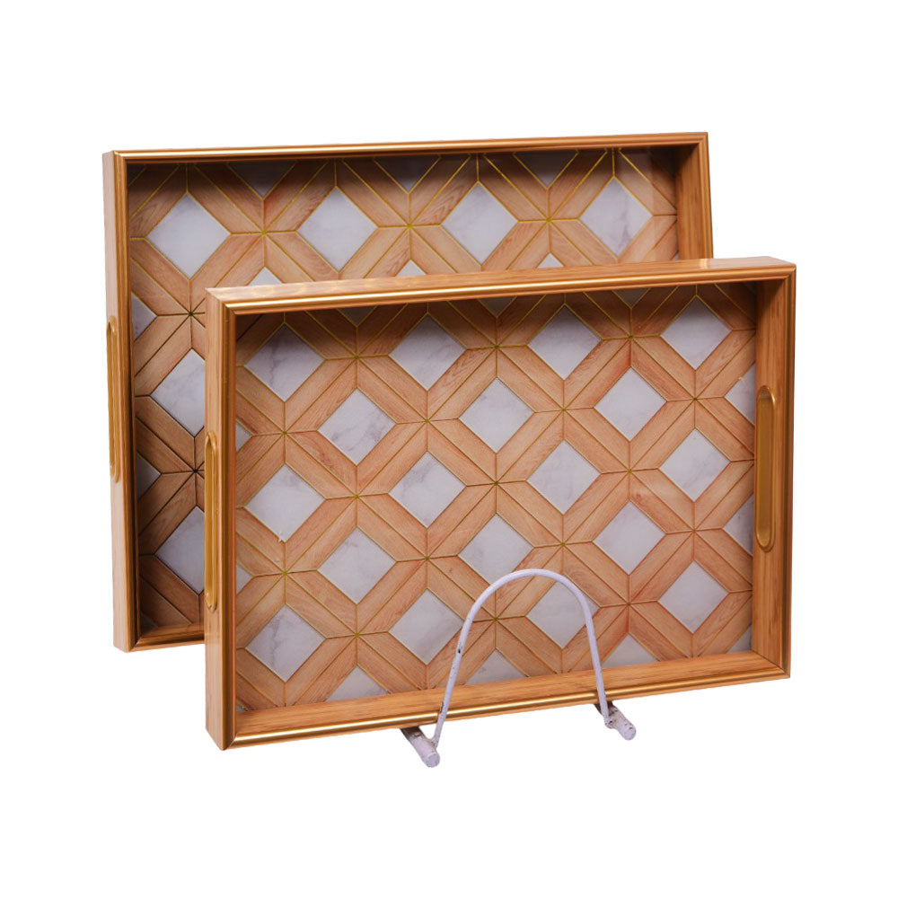 TRAY SET 2PC WOODEN IR 1416-1