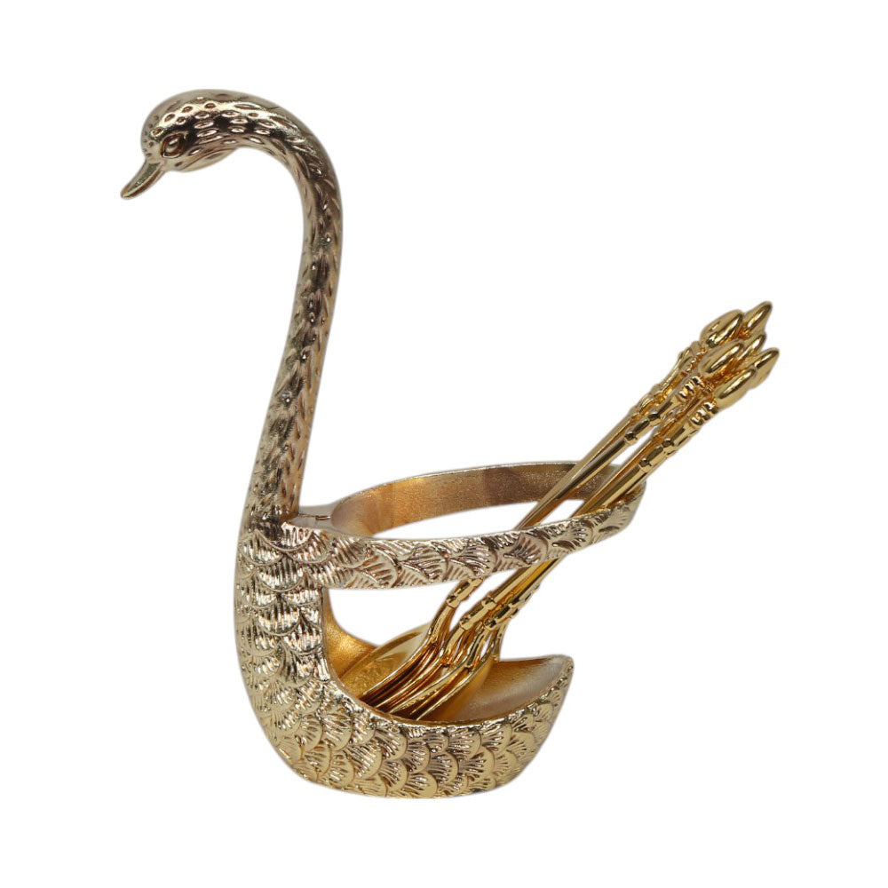 SPOON SET 7PC SWAN GOLDEN IR K169-171
