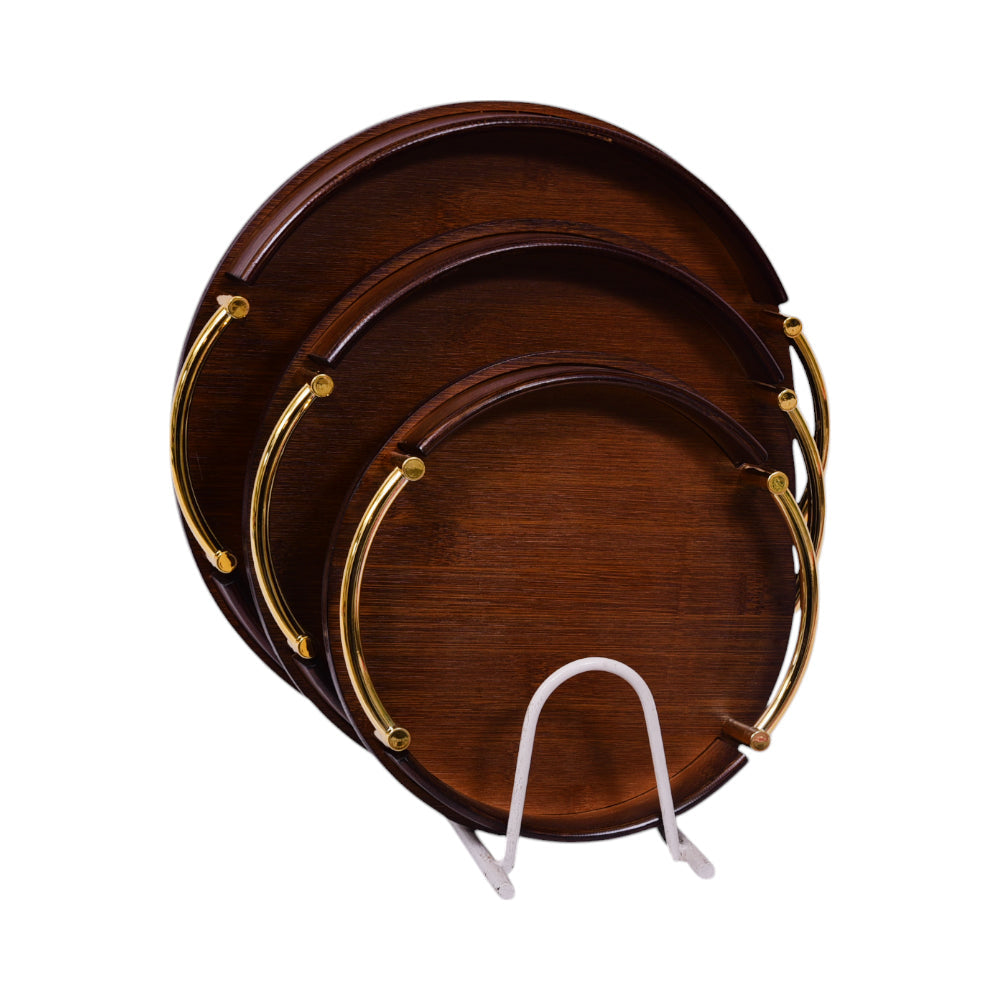 TRAY SET 3PC WOODEN IR 981-4