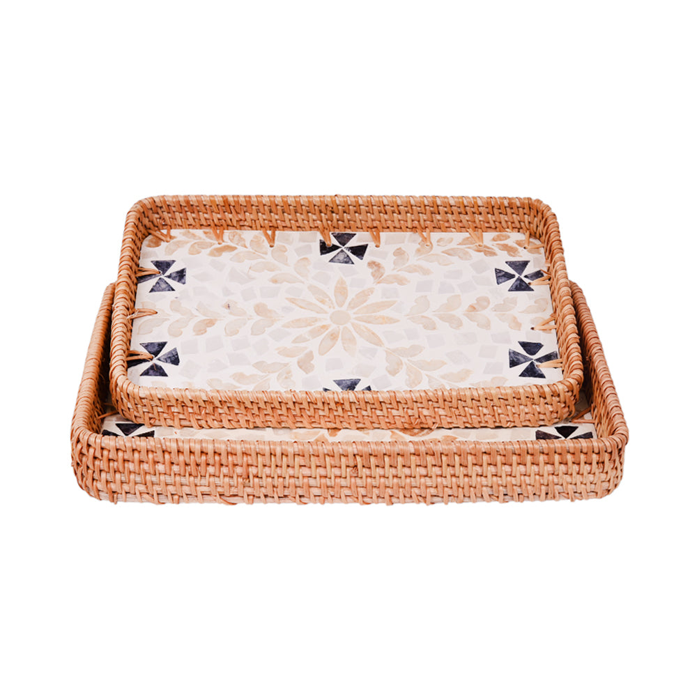 TRAY SET 2PC WOODEN IR 981-6