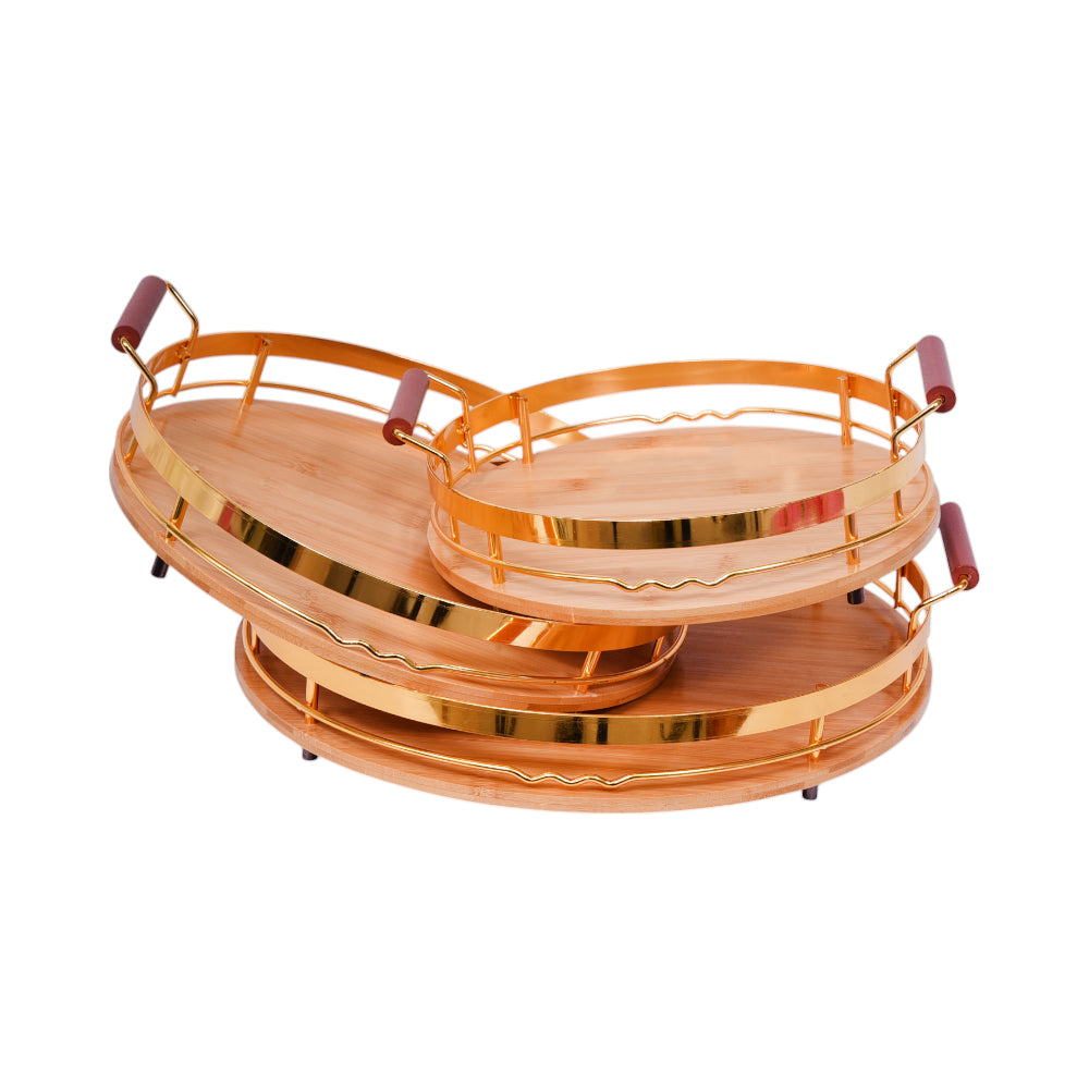 TRAY SET 3PC WOODEN IR 981-10