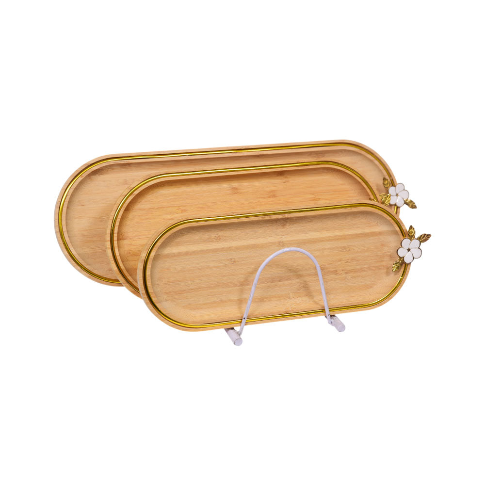 TRAY SET 3PC WOODEN IR 981-45