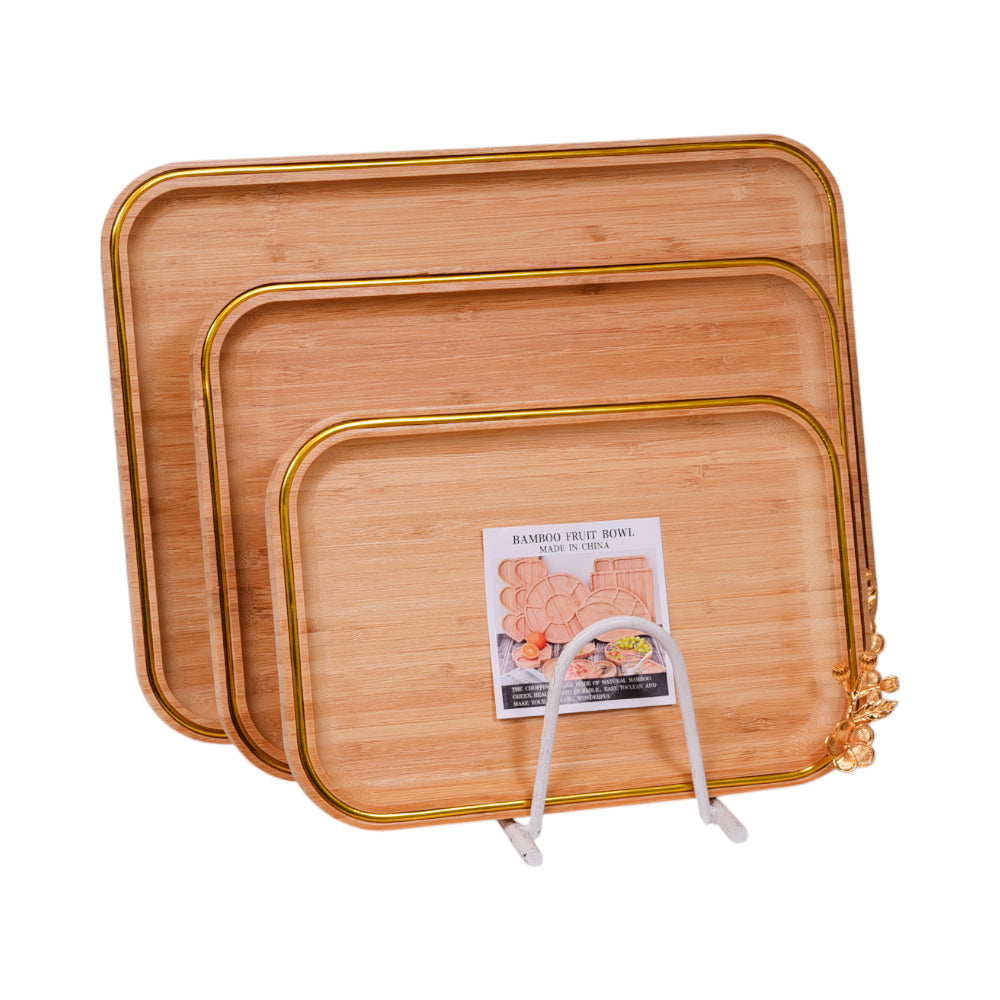 TRAY SET 3PC WOODEN IR 981-46