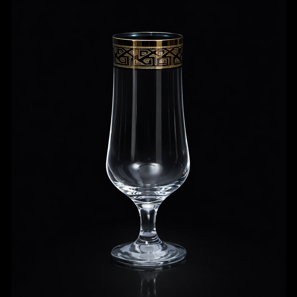 GLASS PSB TULIP HAND CUT GOLD 44169-HGB020 (Pack of 6)