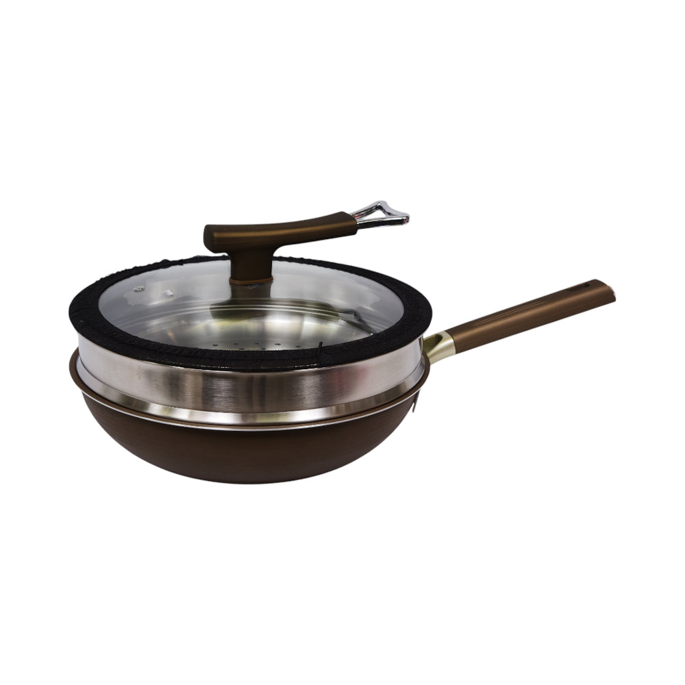 WOK NON STICK SINGLE HANDLE IR 32 CM KK51-53