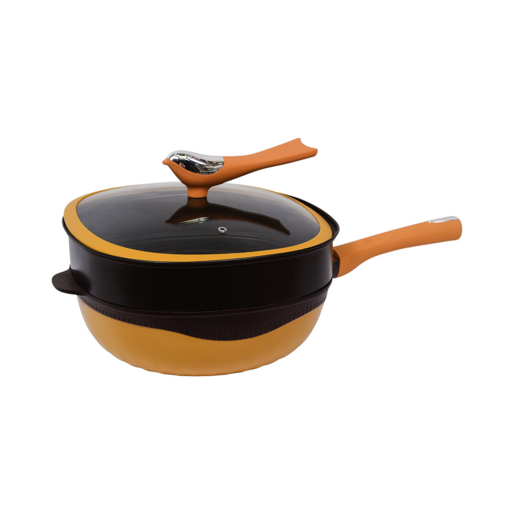 WOK NON STICK SINGLE HANDLE IR 32 CM KK54-56