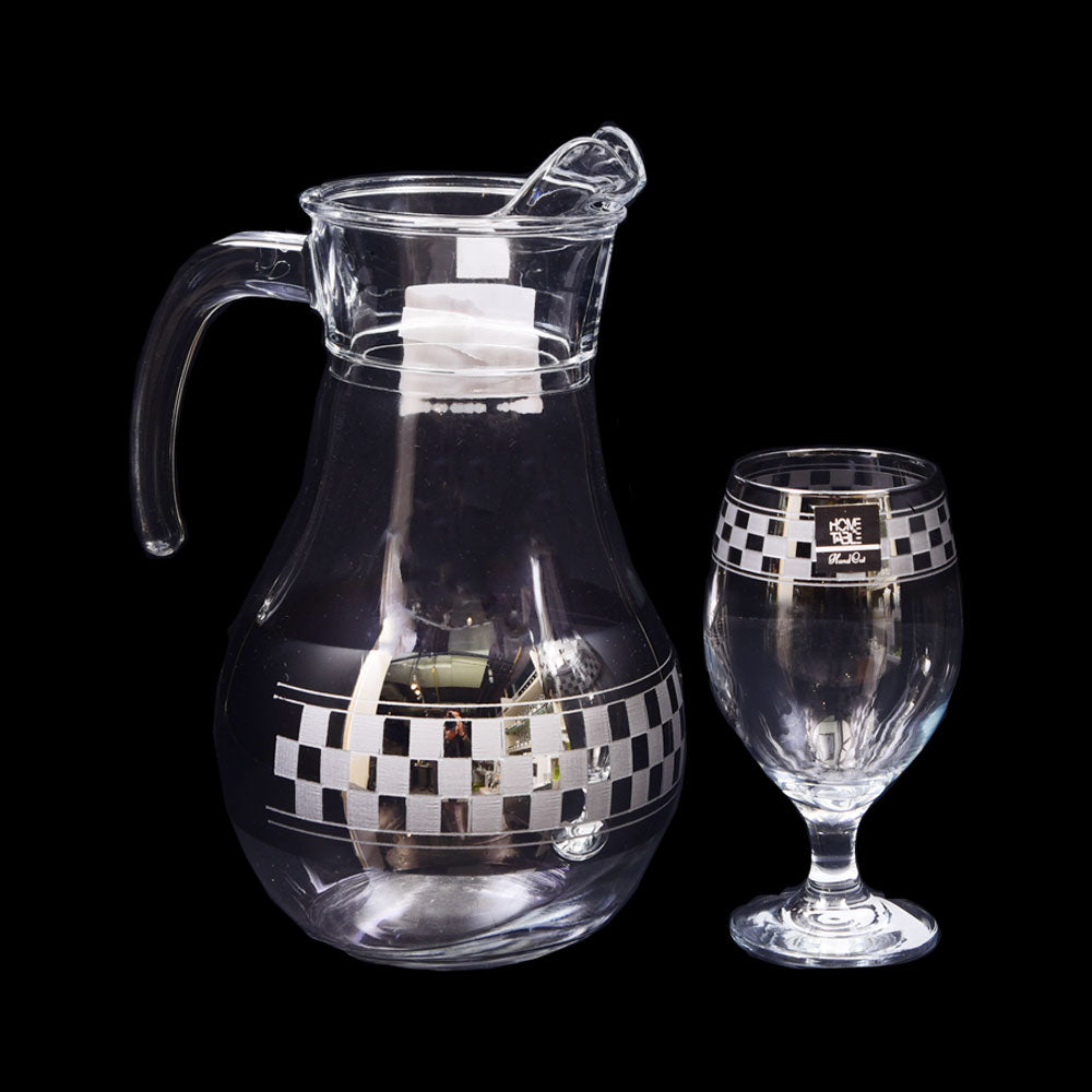 WATER SET 7PC PSB HAND CUT SILVER BISTRO 96817-HSA28