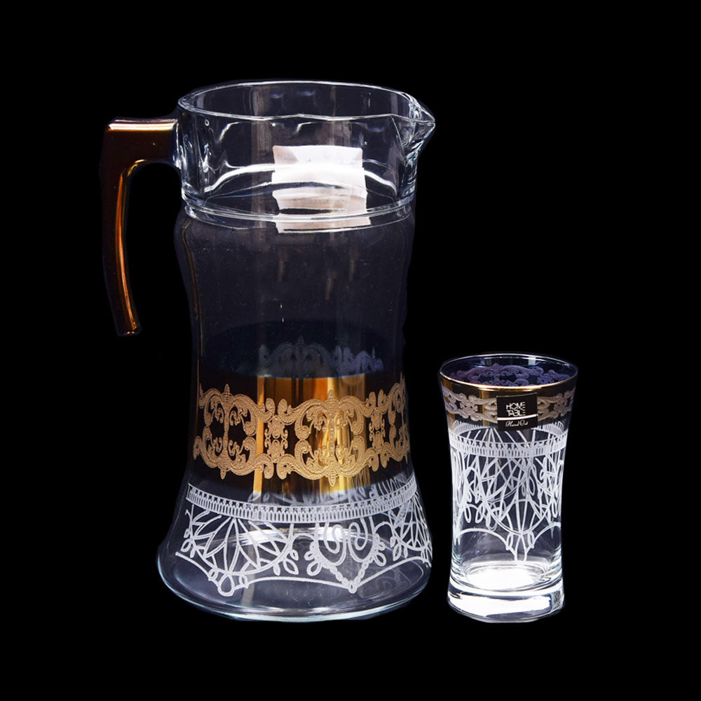 WATER SET 7PC PSB HAND CUT GOLD AZUR 96055-HGA123