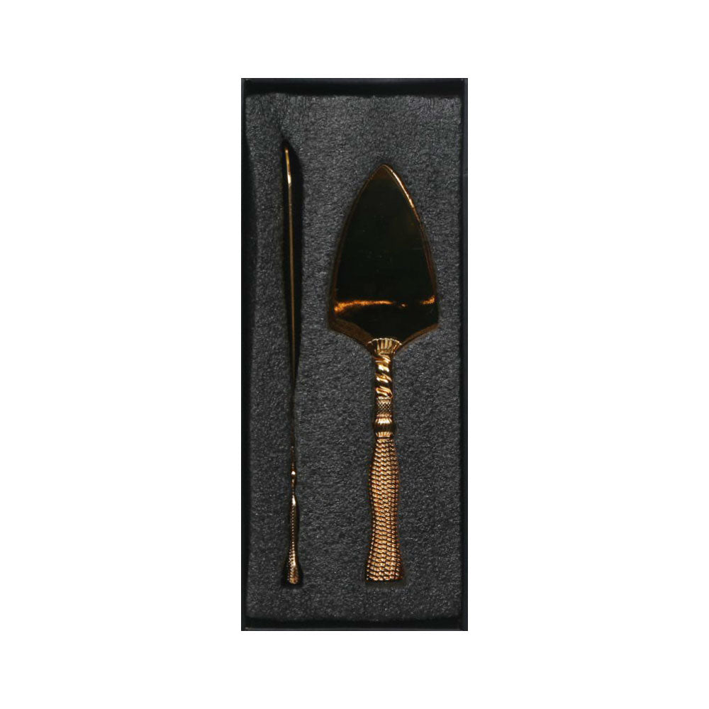 CAKE SERVING SET 2PC GOLDEN 1700 HFE