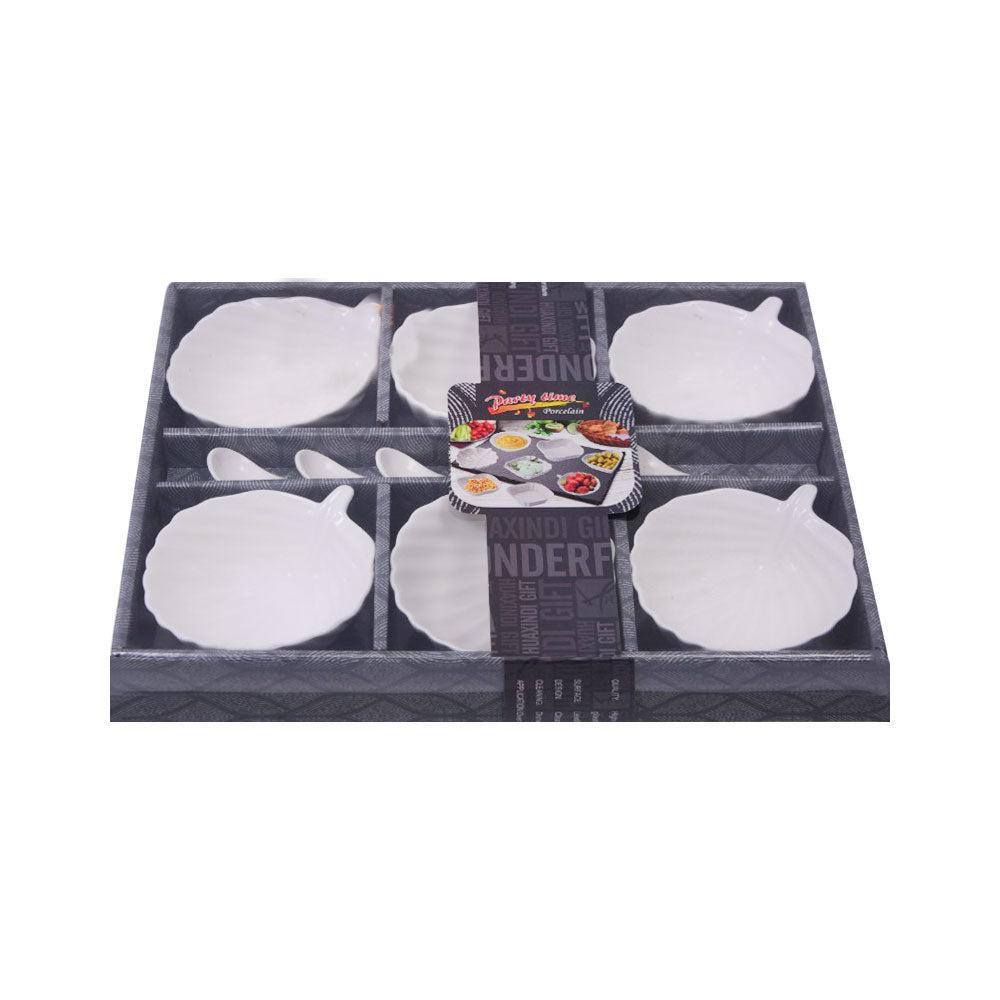 BOWL SET 6PC WITH SPOON PORCELAIN IR J11-3