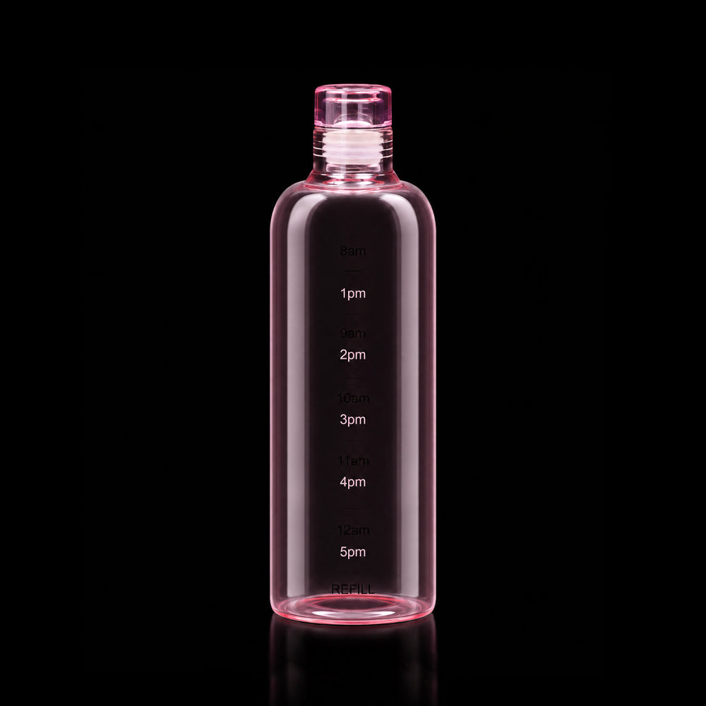 WATER BOTTLE GLASS TIME MARKER 1000 ML 2-18