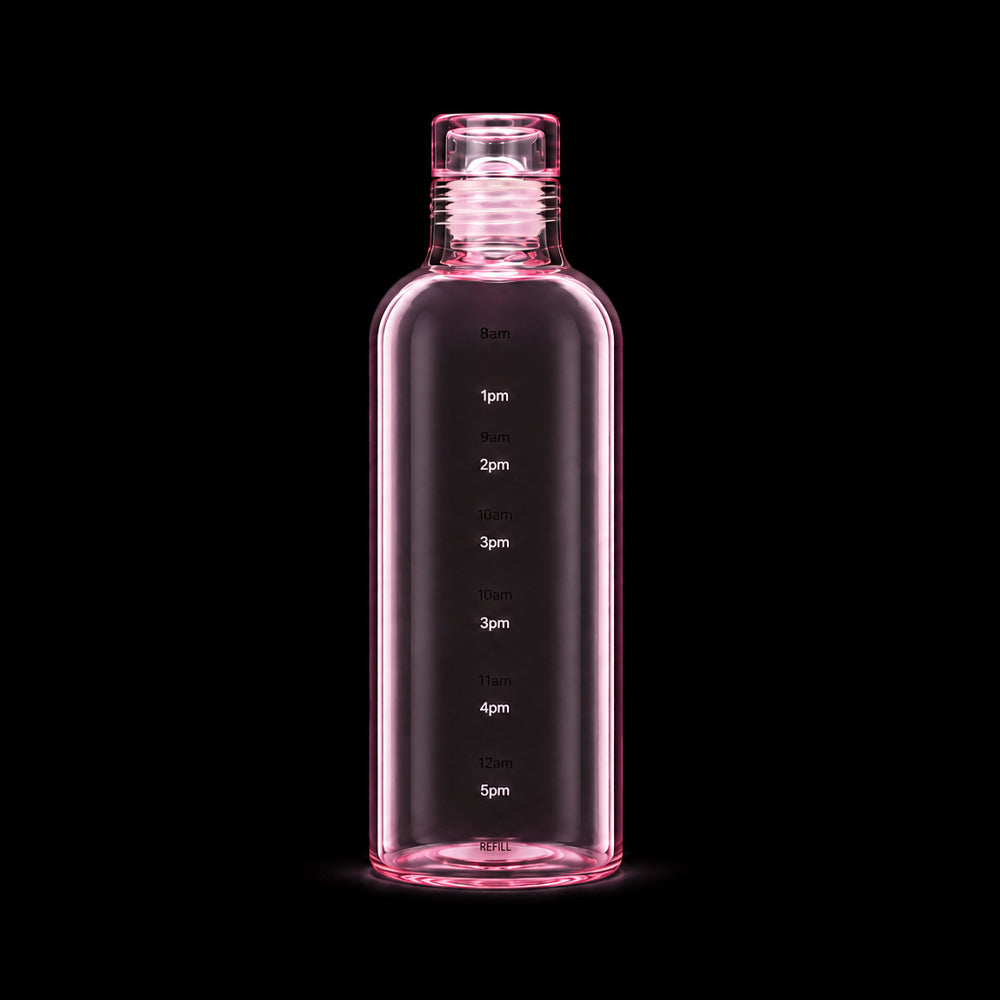 WATER BOTTLE GLASS TIME MARKER 750 ML 2-15