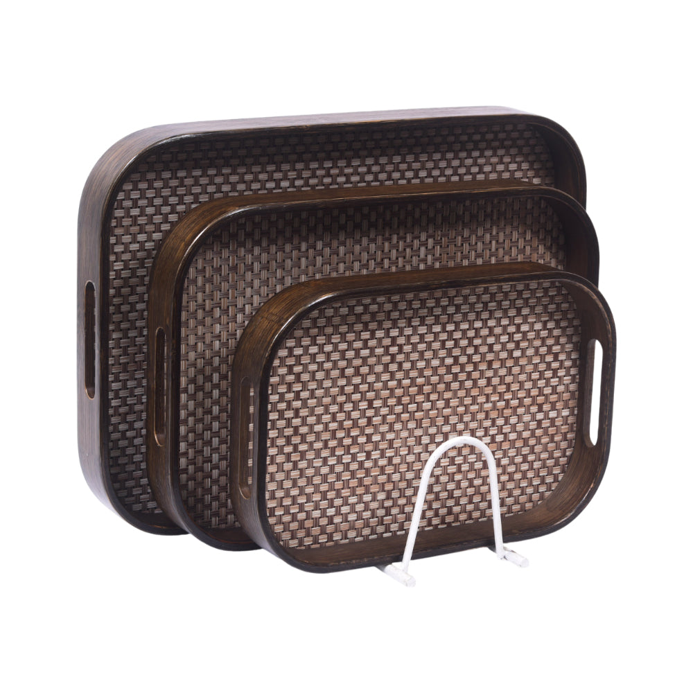 TRAY SET 3PC WOODEN IR P1