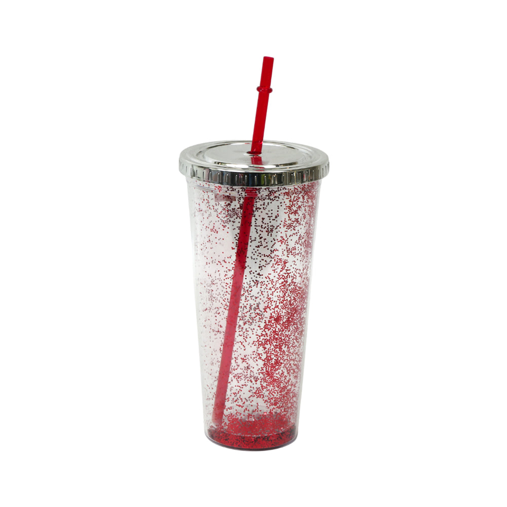 MUG WITH STRAW ACRYLIC 650 ML IR JL65037