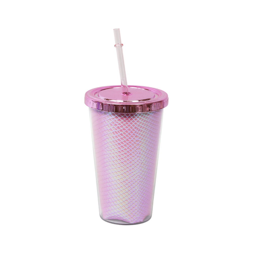 MUG WITH STRAW ACRYLIC 450 ML IR JL450339