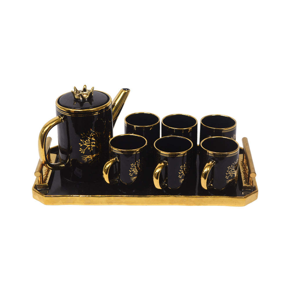 COFFEE SET 9PC CERAMIC SHINE COLLECTION TS12 BLACK