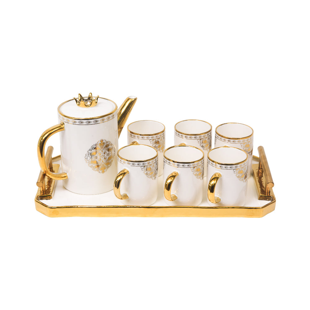 COFFEE SET 9PC CERAMIC SHINE COLLECTION TS12 WHITE