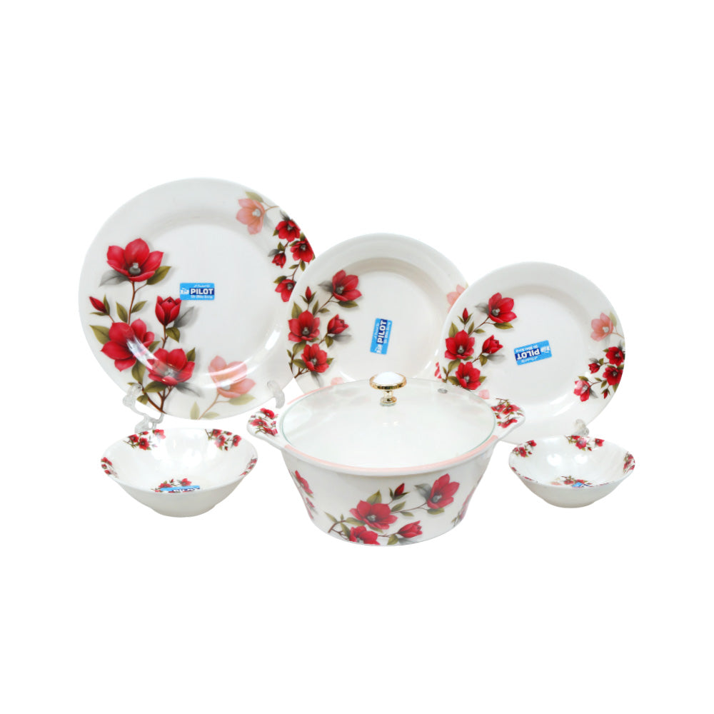 DINNER SET 80PC MELAMINE SILVER DOUBLE GLAZED NO5