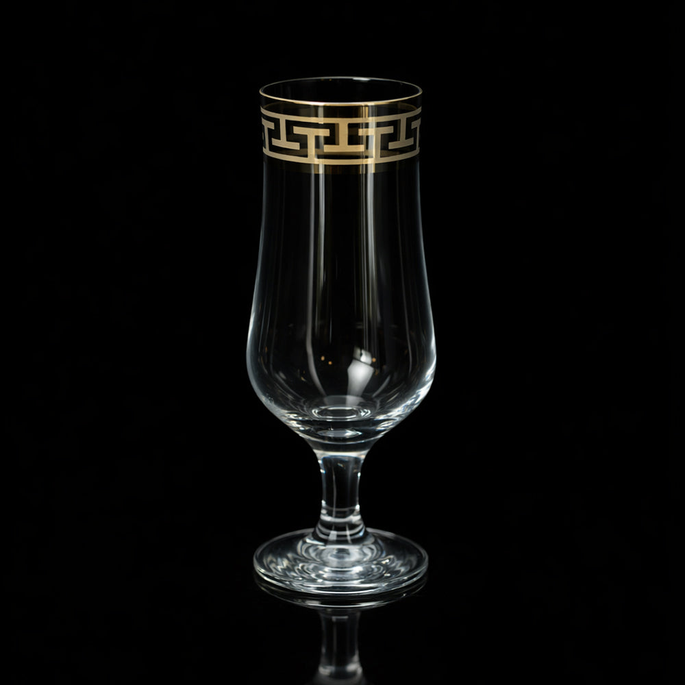 GLASS PSB TULIP HAND CUT GOLD 44169-HGB022 (Pack of 6)