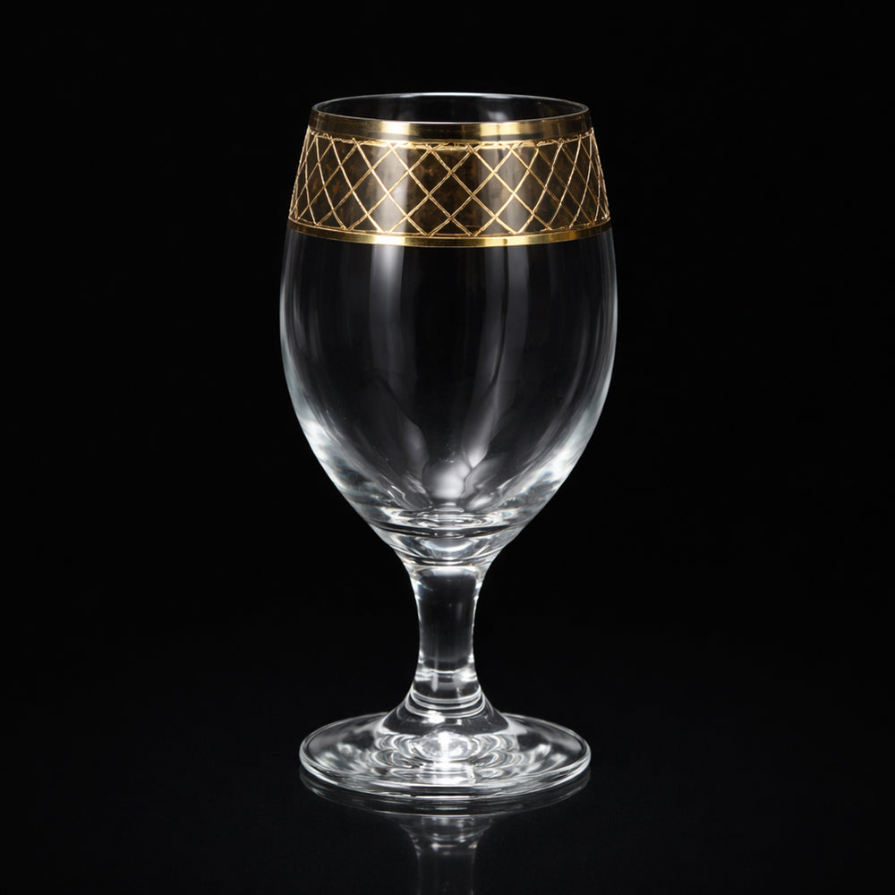 GLASS PSB BISTRO HAND CUT GOLD 44417-HGB024 (Pack of 6)